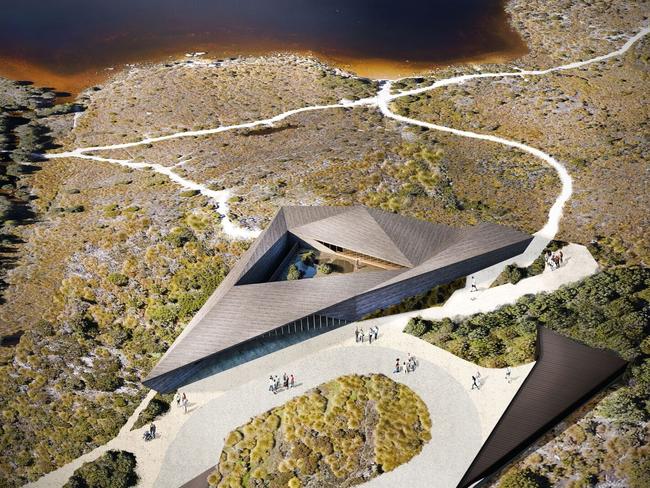 An artist’s impression of Dove Lake viewing shelter development proposal, as part of the Cradle Mountain Master Plan. Pictures supplied by the Tasmanian Government