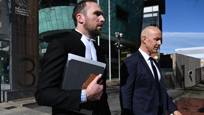 Warren Tredrea leaves Federal Court during a trial of unfair dismissal with Channel Nine. Picture: NCA NewsWire