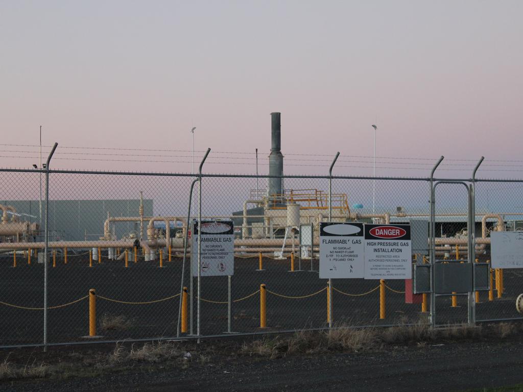 The Dalby gas compressor station for the Roma to Brisbane gas pipeline Photo: Hamish Broome / The Northern Star