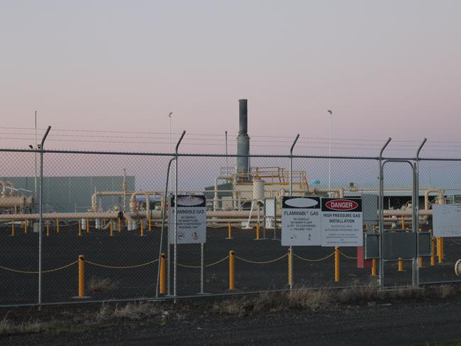 The Dalby gas compressor station for the Roma to Brisbane gas pipeline Photo: Hamish Broome / The Northern Star