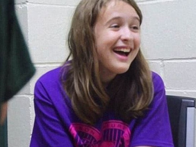 Payton Leutner (pictured) was stabbed 19 times by Slender Man fans Morgan Geyser and Anissa Weier in 2014. All three were aged 12 at the time. Picture: Supplied