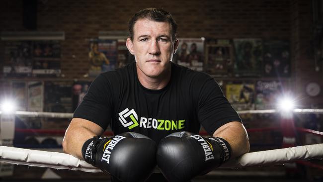 Paul Gallen’s trainer says Gallen will have no concerns fighting Barry Hall. Picture: Dylan Robinson