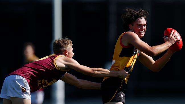 Mitch Szybkowski of the Dandenong Stingrays in action during the 2022 NAB League Boys Picture: Michael Willson/AFL Photos via Getty Images