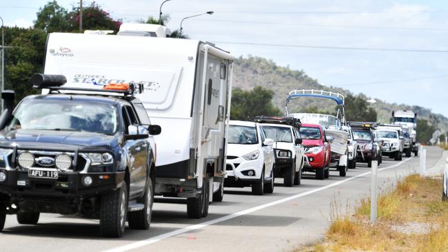 Traffic following the horror crash at Yabulu. Picture: Alix Sweeney