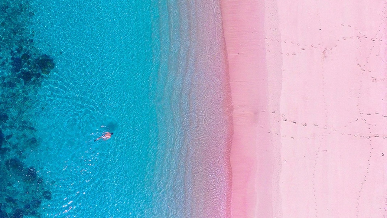 There’s beach with white sand … and pink. Picture: Supplied