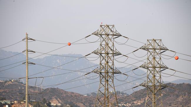 Electrical power line towers in Los Angeles, California. Picture: AFP