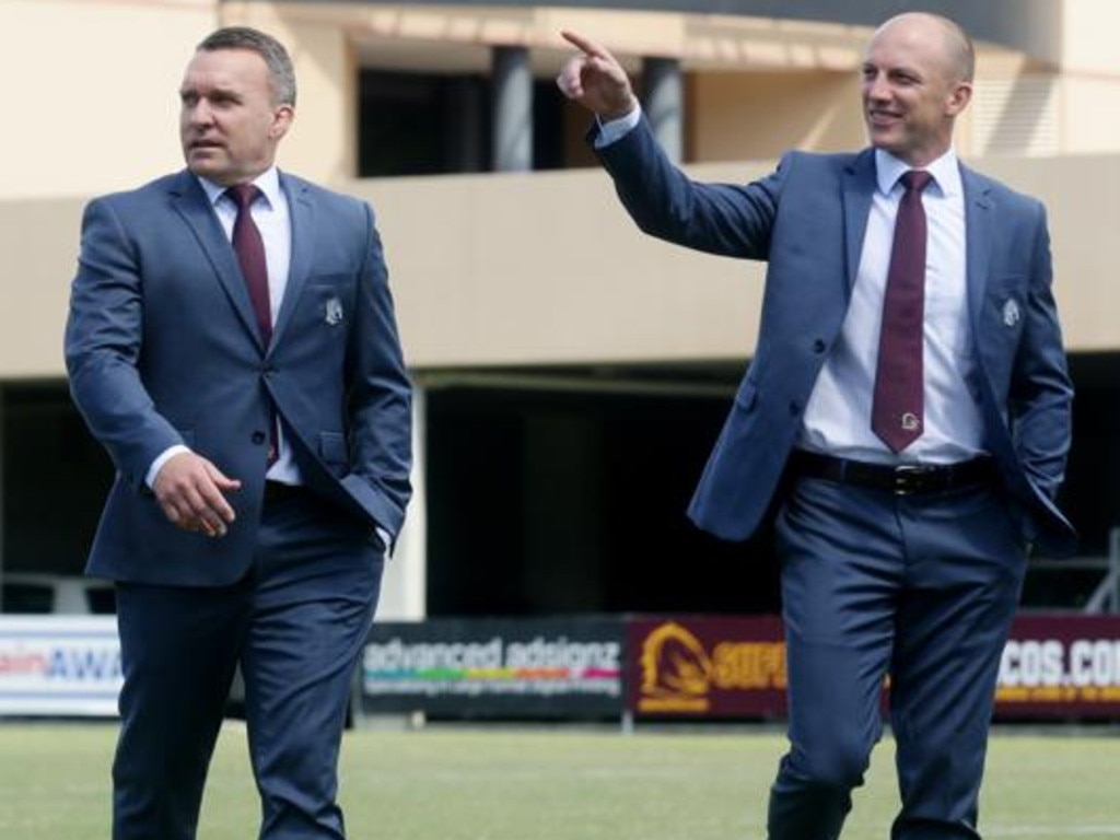 Paul White and Darren Lockyer. Photo: Mark Calleja.