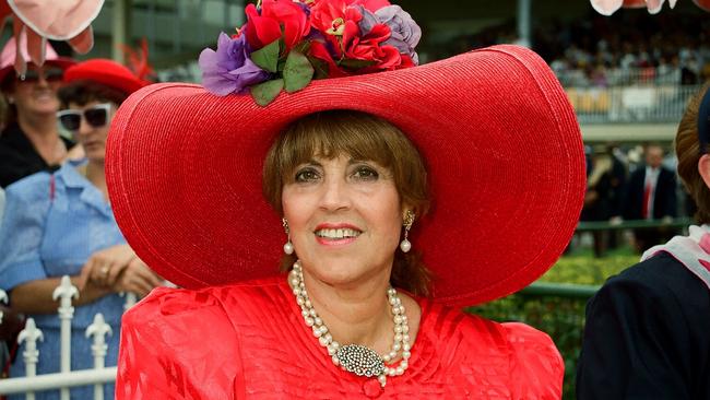 Late Melbourne icon Lillian Frank at the 1988 Oaks Day.