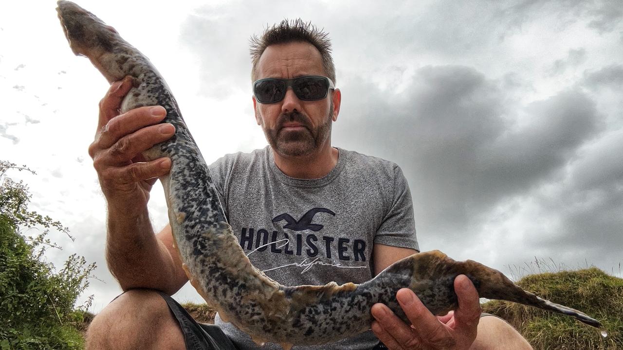 The terrifying creature was the largest fisherman Jason Moore had ever seen. Picture: Jason Moore/Pen News.