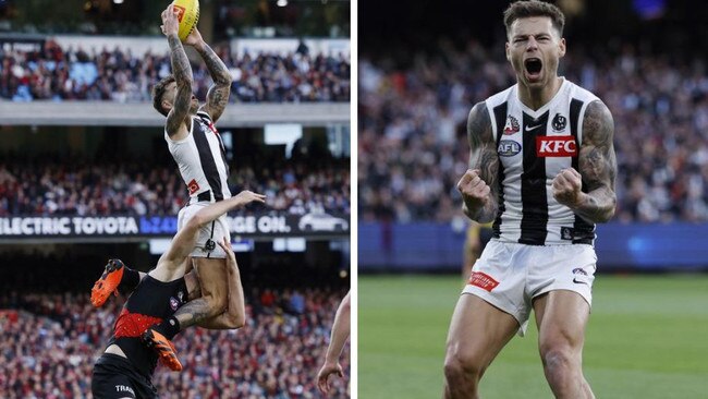 Jamie Elliott's Anzac Day screamer. Photos: News Corp