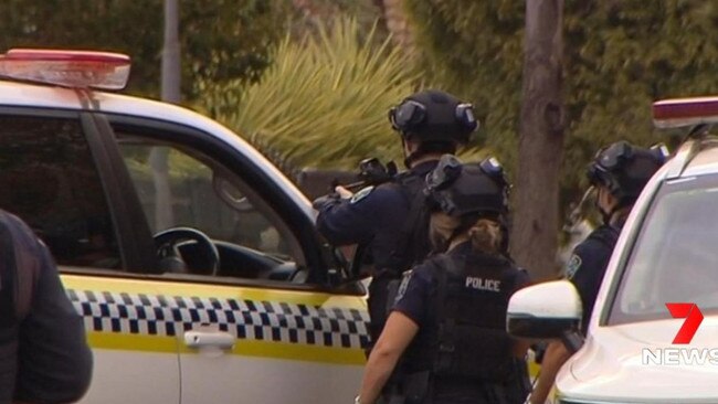 Police surrounded the Elizabeth Vale address after reports of gunfire. Picture: 7 News