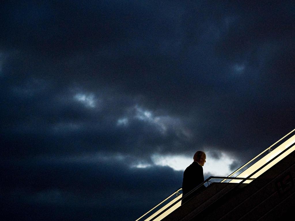 US President Joe Biden boards Air Force One before departing Warsaw. Picture: Mandel Ngan/AFP