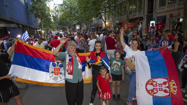 Djokovic’s fans took to the streets of Melbourne after a court ruled in the tennis star’s favour. Picture: Sam Tabone/Getty Images