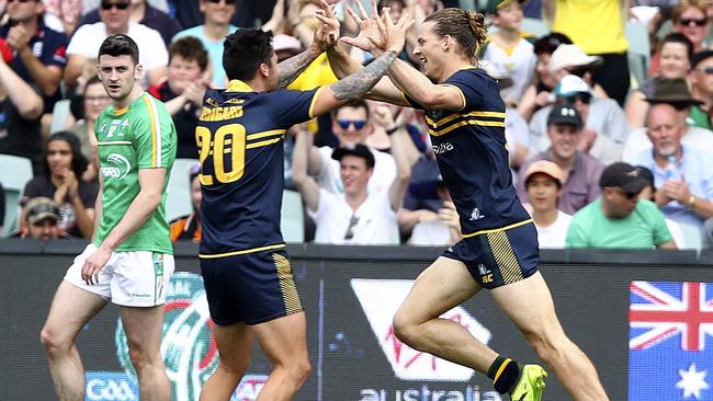 Nat Fyfe was best on ground in Australia’s win. Picture: Sarah Reed