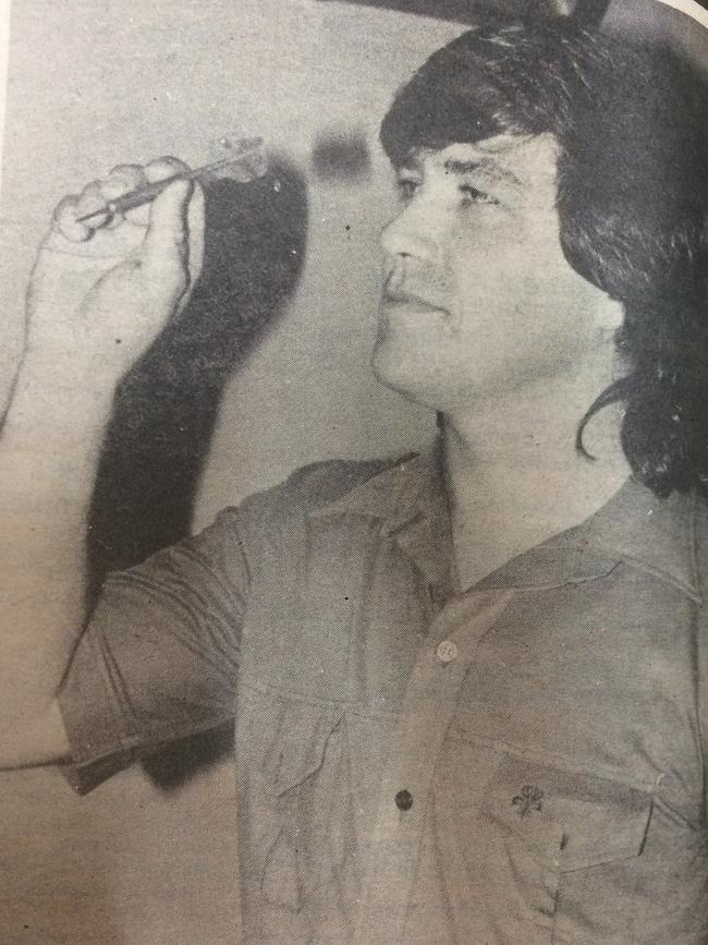 Imperial Darts player Peter Cooley August 8, 1981.