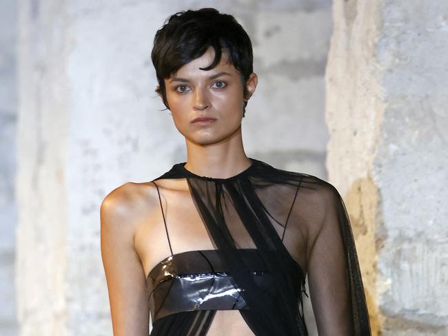 PARIS, FRANCE - SEPTEMBER 28: (EDITORIAL USE ONLY - For Non-Editorial use please seek approval from Fashion House) A model walks the runway during the Christopher Esber Womenswear Spring/Summer 2024 show as part of Paris Fashion Week on September 28, 2023 in Paris, France. (Photo by Thierry Chesnot/Getty Images)