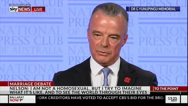 An emotional Brendan Nelson gives his views on same sex marriage