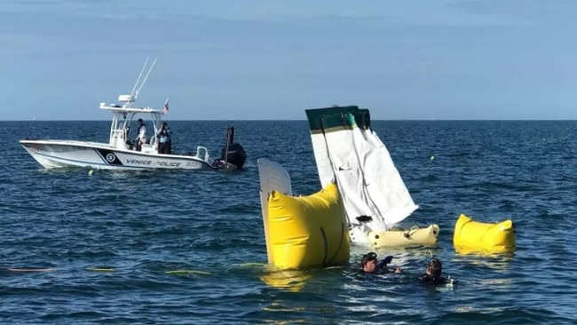 A photo of wreckage from the site of the plane crash in the Gulf of Mexico.