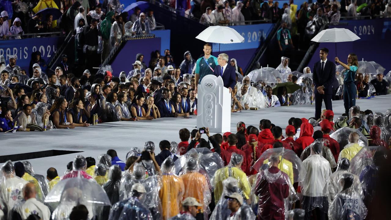 Thomas Bach, President of the IOC delivers a speech during the opening ceremony. Picture: Hector Vivas/Getty Images