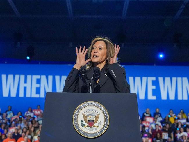 Kamala Harris speaks at a campaign rally at the Wisconsin State Fair Park Exposition Center on November 1, in West Allis, Wisconsin. Picture: Andrew Harnik/Getty Images/AFP