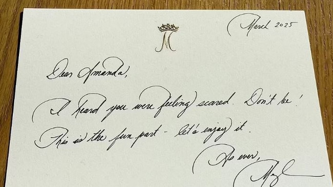 Meghan Markle has sent a note to US podcaster Amanda Hirsch. Picture: Supplied