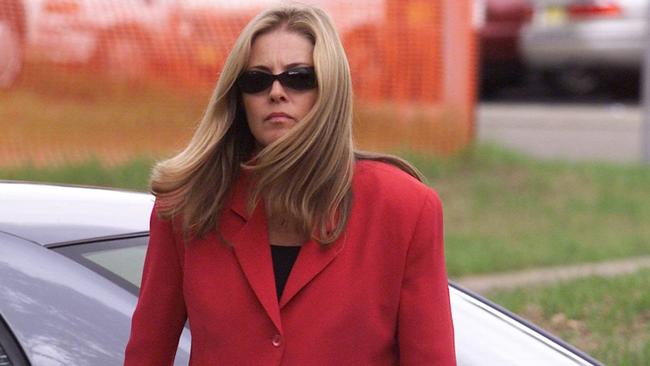 Joanne Curtis, former teen lover and wife of Chris Dawson, arrives for the 2003 inquest into the disappearance of Lyn. Picture: Glenn Campbell