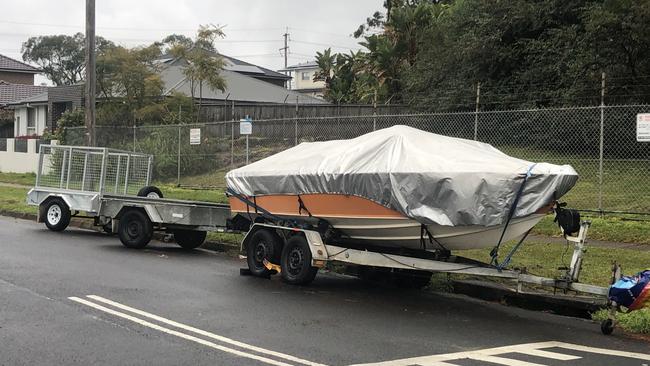 Trailers and a boat parked in Government Rd, Beacon Hill, on Tuesday. A spike in complaints has prompted Northern Beaches Council to call for a report on how best to manage the long term parking of unattended vehicles. Picture: Jim O’Rourke