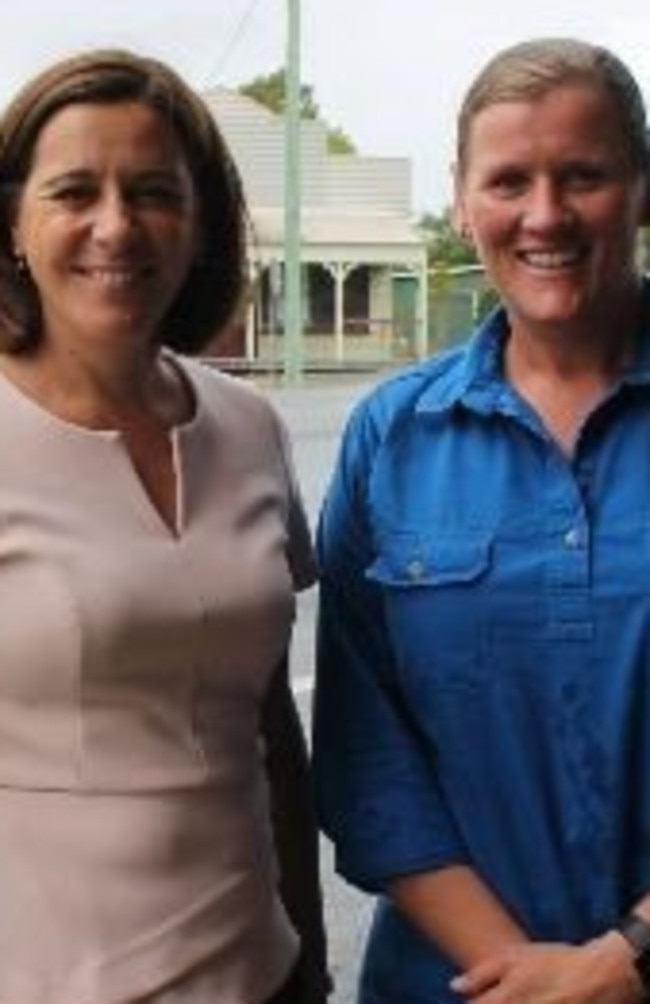 LNP MP for Nanango Deb Frecklington and Kilkivan business owner Katy McCallum. Ms McCallum was announced on June 21 as the One Nation candidate for Gympie at the 2024 state election