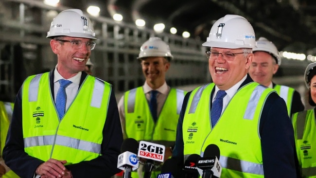 NSW Premier Dominic Perrottet has thrown his support behind Prime Minister Scott Morrison despite their past disagreements. Picture: Mark Evans/Getty Images