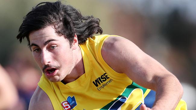 Woodville West-Torrens young gun Lachlan Jones in action during the Eagles’ win against Norwood. Picture: Sarah Reed