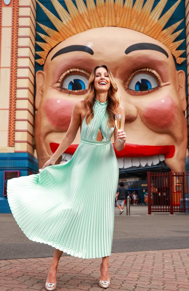 Model Laura Dundovic is set to ring in the new year with a glass of bubbles at Luna Park. Picture: Justin Lloyd