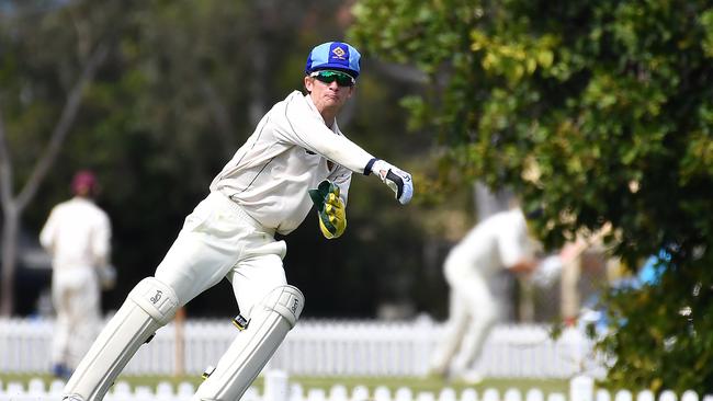 Northern Suburbs players in the field First grade cricket match between Toombul and Northern Suburbs. . Picture, John Gass