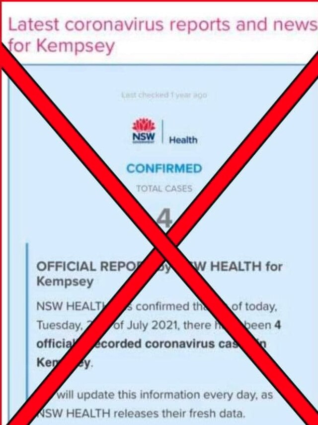 The image has shared by NSW Health to warn people of its validity. Pic Facebook