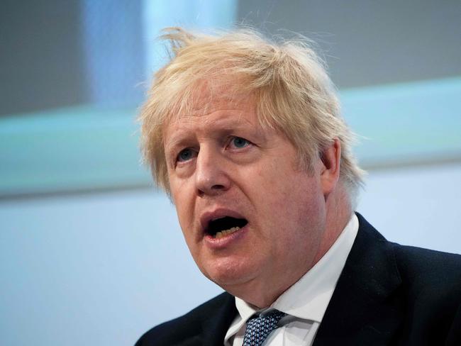 Britain's Prime Minister Boris Johnson speaks during the Munich Security Conference in Munich. Picture: AFP