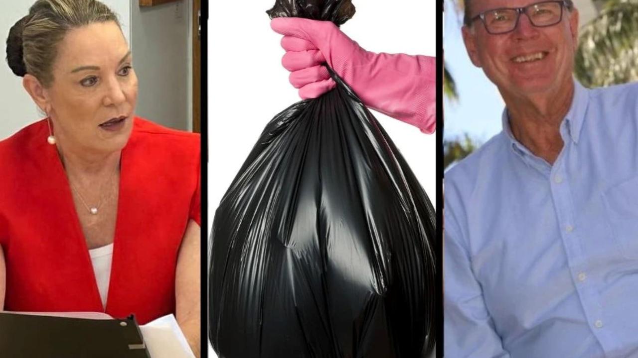 Bundaberg Regional Council’s plan to introduce the bin-searching and tagging system sparked a wave of backlash from locals and prompted a surprised mayor to demand it be put on hold. Pictured is Mayor Helen Blackburn, who seemed just as surprised as everyone at the controversial decision, and waste portfolio councillor Gary Kirk, who has defended the decision.