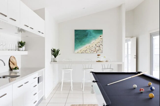 Sundara Beach House's style is on point and did we mention there is a pool table. Picture: Airbnb