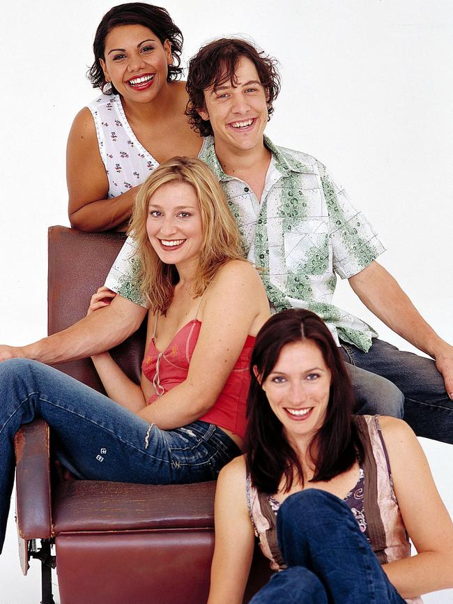 Secret Life of Us actors Deborah Mailman (top), Claudia Karvan (bottom), Sibylla Budd and Samuel Johnson in 2003.