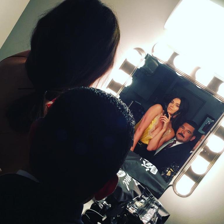 Kris Jenner, "My beauty Kendall Jenner in her dressing room getting ready for Jimmy Kimmel Live." Picture: Instagram