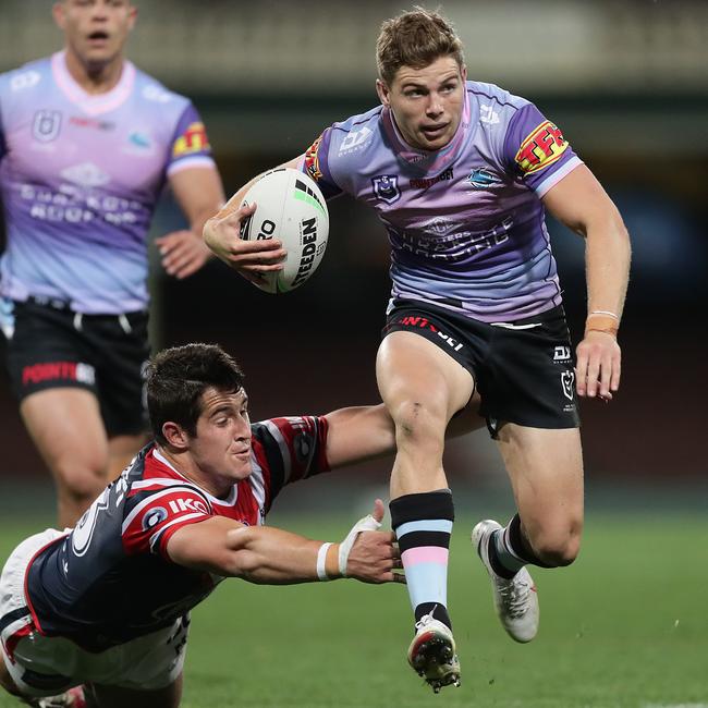 Incumbent Cronulla hooker Blayke Brailey has welcomed the recruitment of McInnes. Picture: Mark Metcalfe/Getty Images