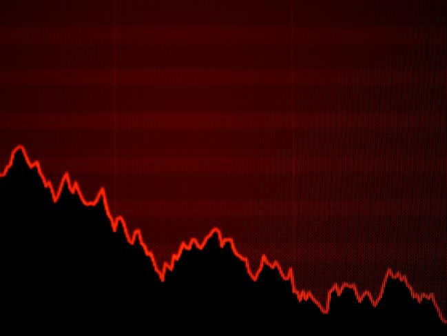 The graph representing the Stock is seen on a TV screen at the New York Stock Exchange (NYSE) on August 14, 2019 in New York City. - Losses on Wall Street accelerated Wednesday as weak economic data from China and Germany and a key US Treasury benchmark exacerbated global recession fears. Near 1500 GMT, the Dow Jones Industrial Average had lost 535 points, or 2.0 percent, sinking to 25,743.88. The broad-based S&P 500 slid 2.1 percent to 2,866.33, while the tech-rich Nasdaq Composite Index dropped 2.3 percent to 7,831.75. (Photo by Johannes EISELE / AFP)