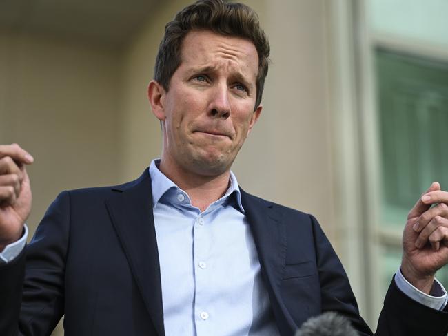 CANBERRA, AUSTRALIA, NewsWire Photos. SEPTEMBER 13, 2023: Max Chandler-Mather holds a press conference at Parliament House in Canberra. Picture: NCA NewsWire / Martin Ollman