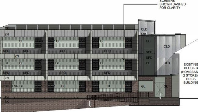 Recently lodged plans by the NSW Department of Education reveal a three-storey classroom block will replace four demountables at Eastwood Public School. Picture: Gran Associates Australia Architects Pty Ltd