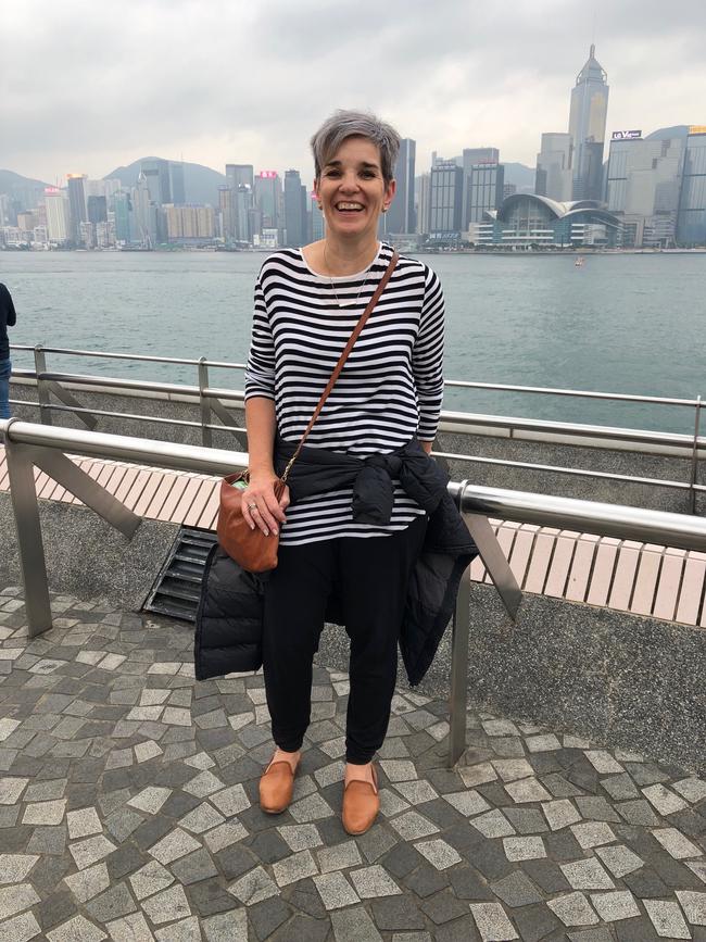 Kylie Petherick in Hong Kong on a sales trip for Stehr Group. Picture: Supplied