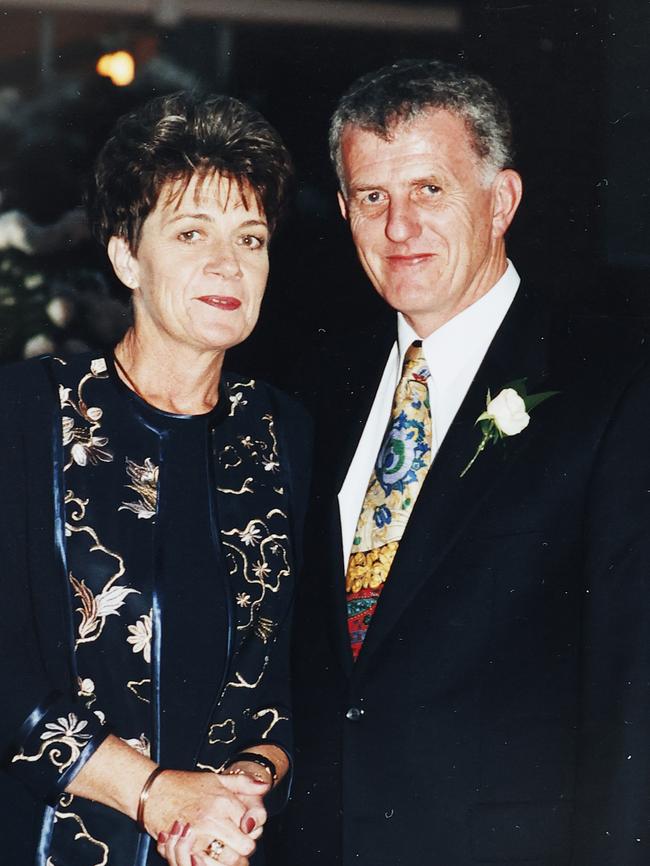 Meg Green with her husband Gordon at their son’s wedding in 2000. Picture: Tim Hunter.