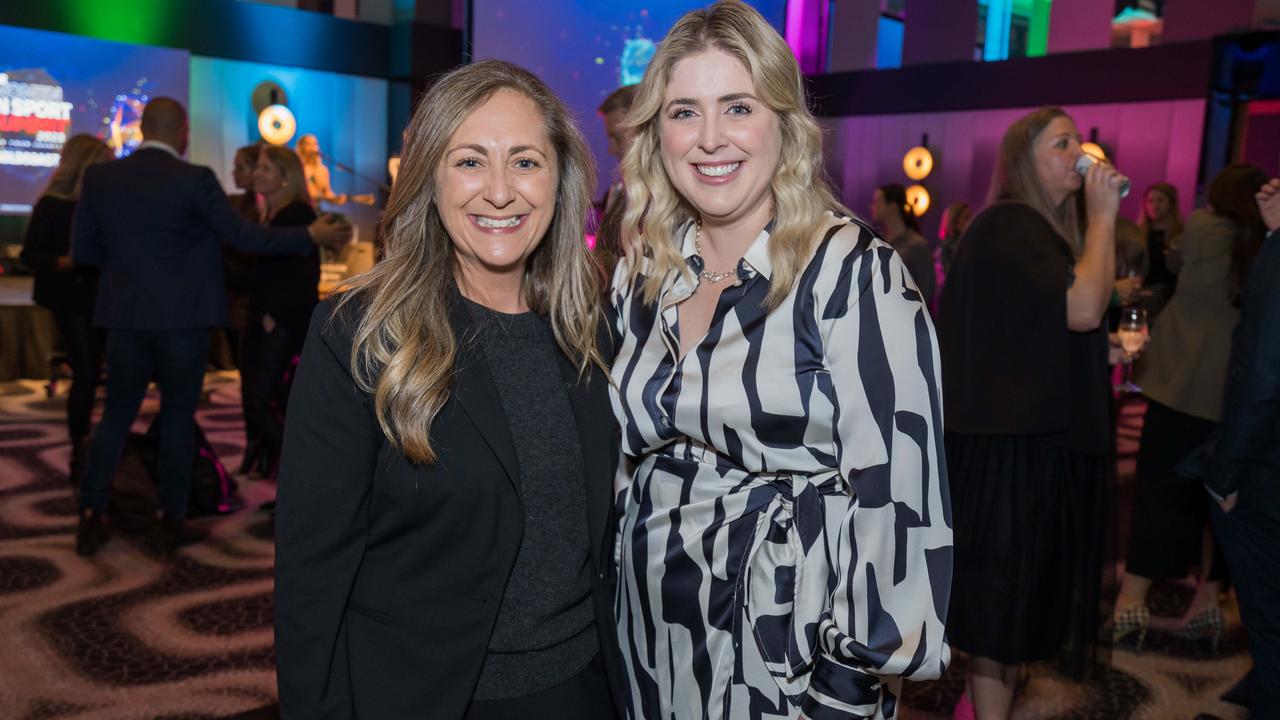 Simone Landes and Kendall Perry at the Women in Sport Summit at QT Hotel Surfers Paradise. Picture: Steven Grevis.