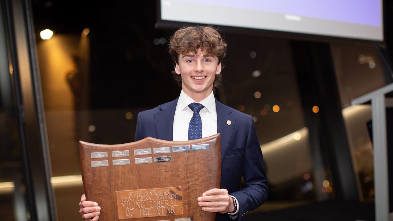 Kai Glazier was the 2023 SA Young Liberal of the Year. Picture: Supplied