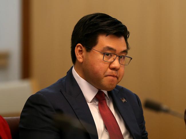 Race Discrimination Commissioner Dr Tim Soutphommasane appearing at a senate hearing into the Human Rights Legislation Amendment Bill 2017 at Parliament House in Canberra. Picture Kym Smith