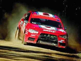 Team MRF’s Gaurav Gill on his way to winning the 2010 International Rally of Queensland at Imbil. Picture: Jeremy Rogers