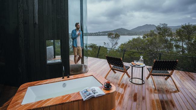 One of Freycinet Lodge’s Coastal Pavilions. Picture: Jason Charles Hill