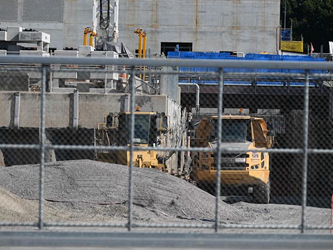 The Cross River Rail work site at Woolloongabba. Picture: Lyndon Mechielsen